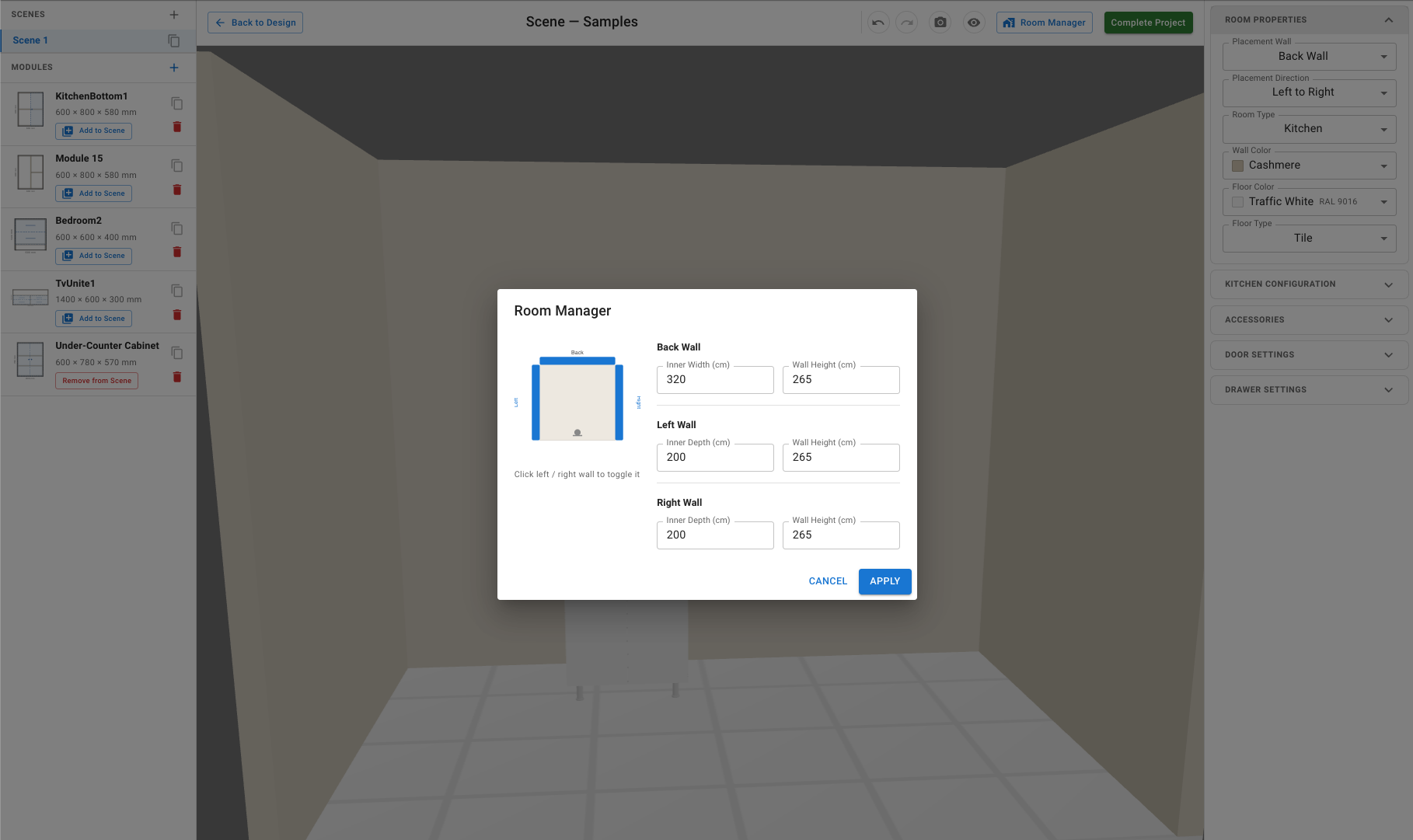 Room manager screenshot