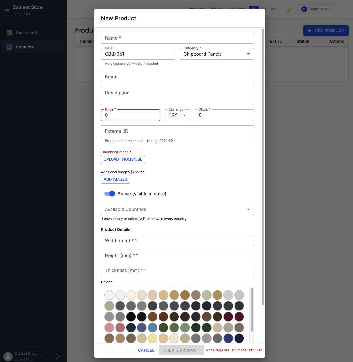 Select from my store screenshot
